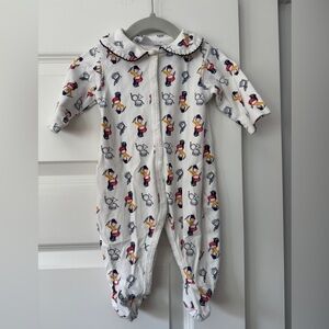 Rachel Riley White and Red Patterned Kids Footie